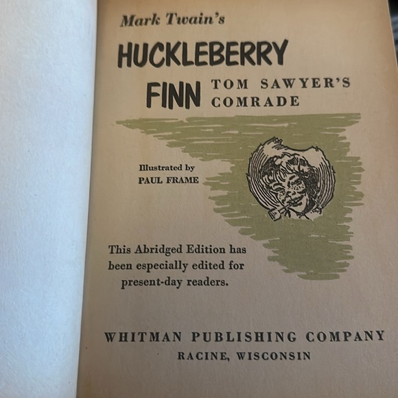 Hardcover Huckleberry Finn Modern Abridged Twain Mark Whitman Publishing 1955 - Picture 2 of 3